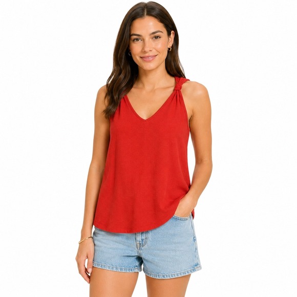 LOFT Tops - Loft Outlet V-Neck Tank Top Womens Red  Knots - Large
